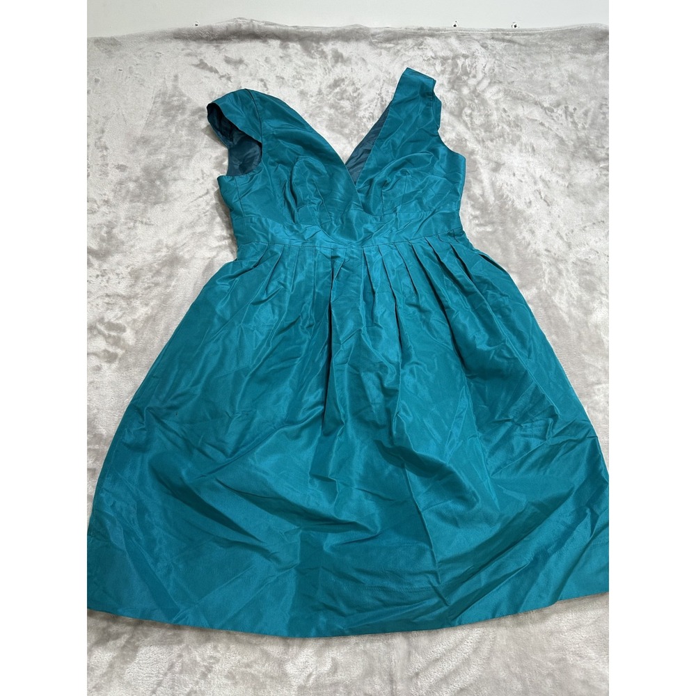 J.Crew Midi Dress Women's Size 2 Green Wide‎ Straps Pockets Lined EUC